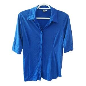 Ibex Ciara 3/4 Sleeve Merino Lightweight Hidden Button Women's Size XS READ